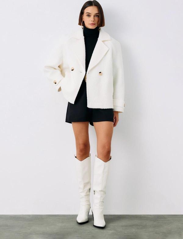 Buklet Kısa Kaban - Ekru - Image 1