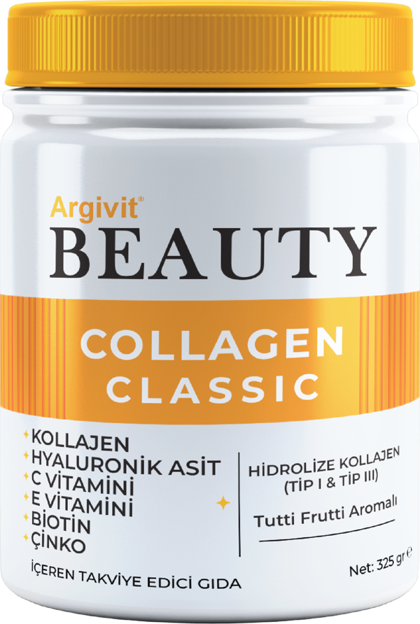 Argivit Beauty Collagen Classic Takviye Edici Gıda (Kolajen, Hyaluronik Asit, Vitamin C, Vitamin E, Biotin, Çinko) 325gr - Image 1