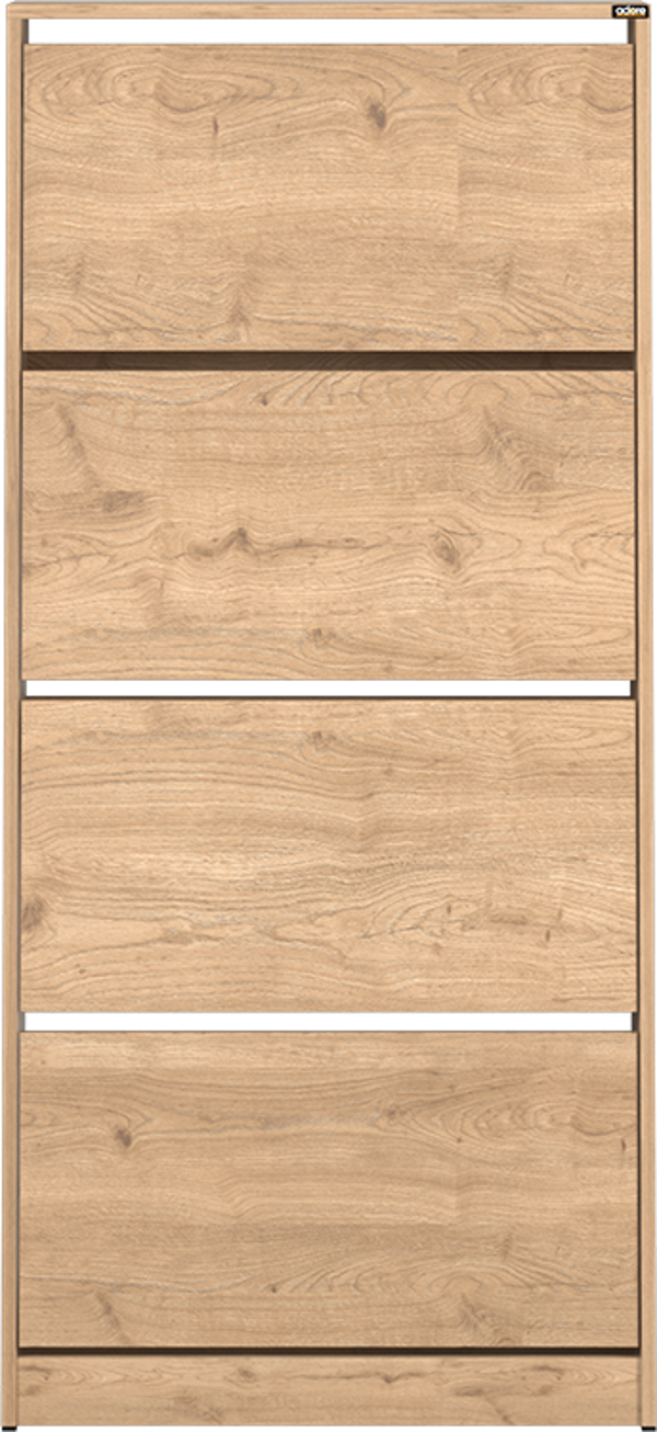 Flat Duo 4 Katlı Geniş Ayakkabılık - Florida Meşe 73x157x26 cm - Image 1