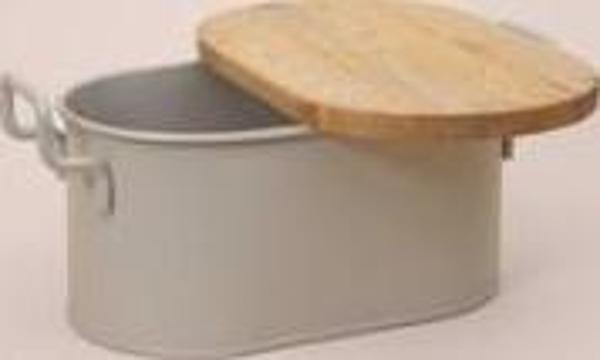 THE MİA STRİPE AHŞAP KAPAKLI EKMEK SAKLAMA KUTUSU BEJ 40*22*18 CM  - Image 1