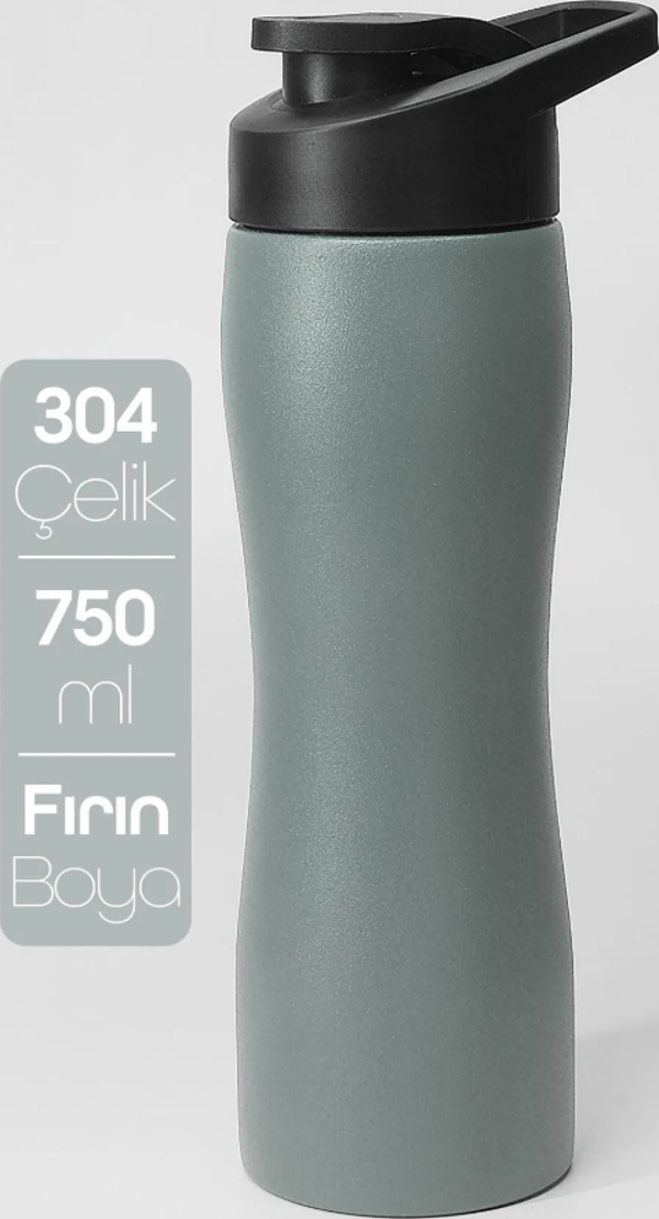 Paslanmaz Çelik Matara - 304 Çelik Spor Suluk BPA İçermez Taşınabilir Tasarım - Füme Renk - Image 1