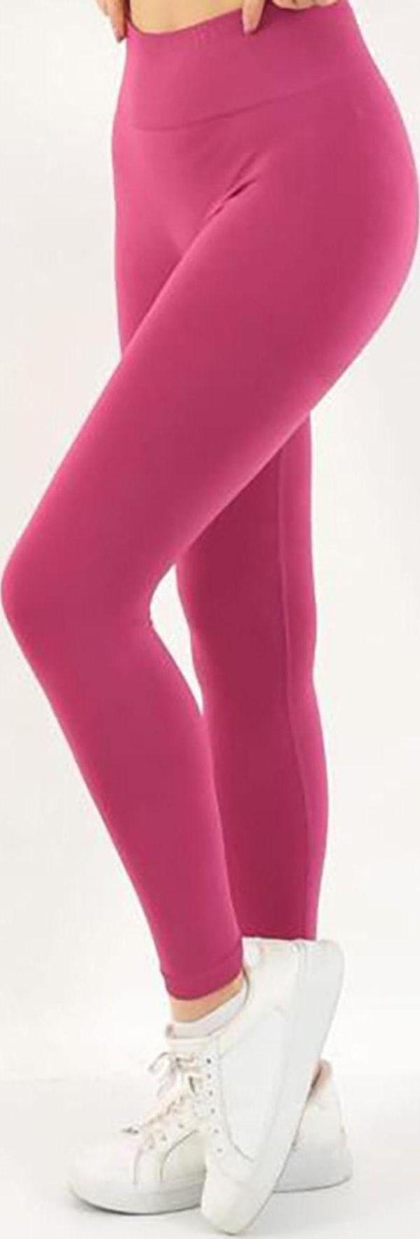 Zeynos Giyim Spor Seamless Büzgülü Push-up Toparlayıcı Tayt Gül Kurusu M-L - Image 1