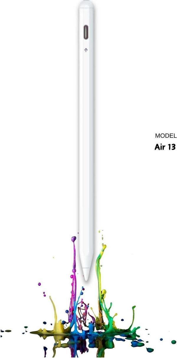 iPad 2025 Air 13 M3 Uyumlu Yapışarak Manyetik Şarj Olabilen Avuçiçi ve Eğim Özellikli Tablet Kalemi - Image 1