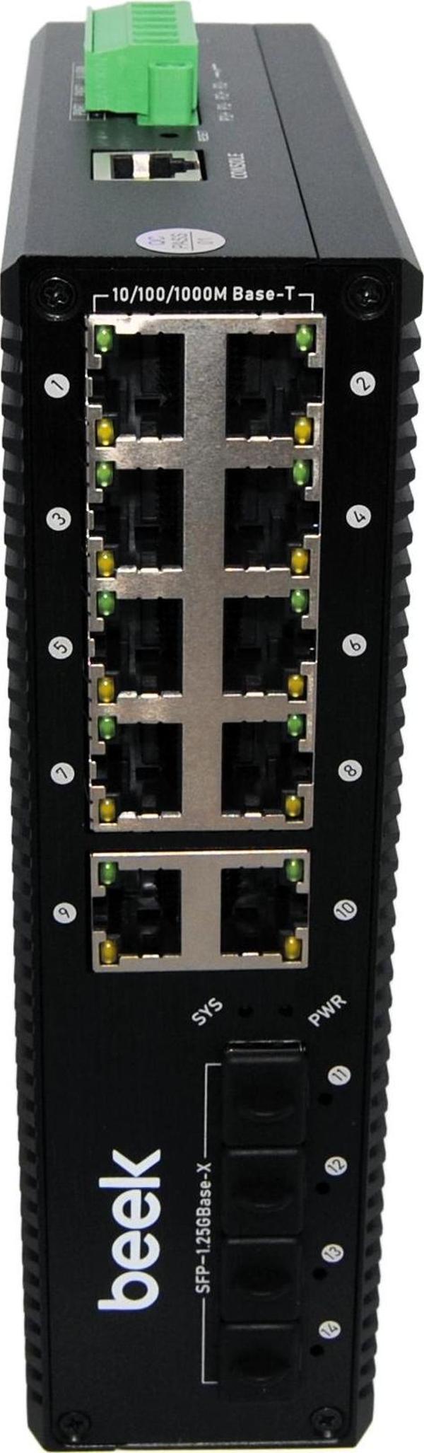 Beek Yönetilebilir L2+ Endüstriyel PoE Switch 8 x 10/100/1000T IEEE802.3af/at PoE+ port (Port başına 30.8 watt) - Image 1