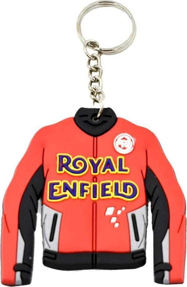 Kırmızı Renk Royal Enfield Motorcu Ceket Kauçuk Anahtarlık - Image 1