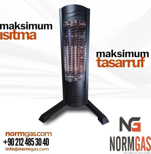 NMG001 -1-1500 NMG DİKEY AYAKLI ELEKTRİKLİ ISITICI KUMANDALI SİYAH MTN ES 1500W - Image 1