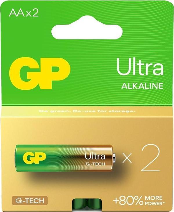 GP G-Tech Ultra Alkalin Kalem LR6 - AA Boy 1.5V Pil 2li Paket - Image 1