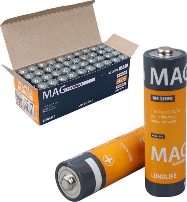 Mag Batteries MG-26173 Alkalin AA 40'lı Paket Kalem Pil (AA,LR6, AM-3)  - Image 1