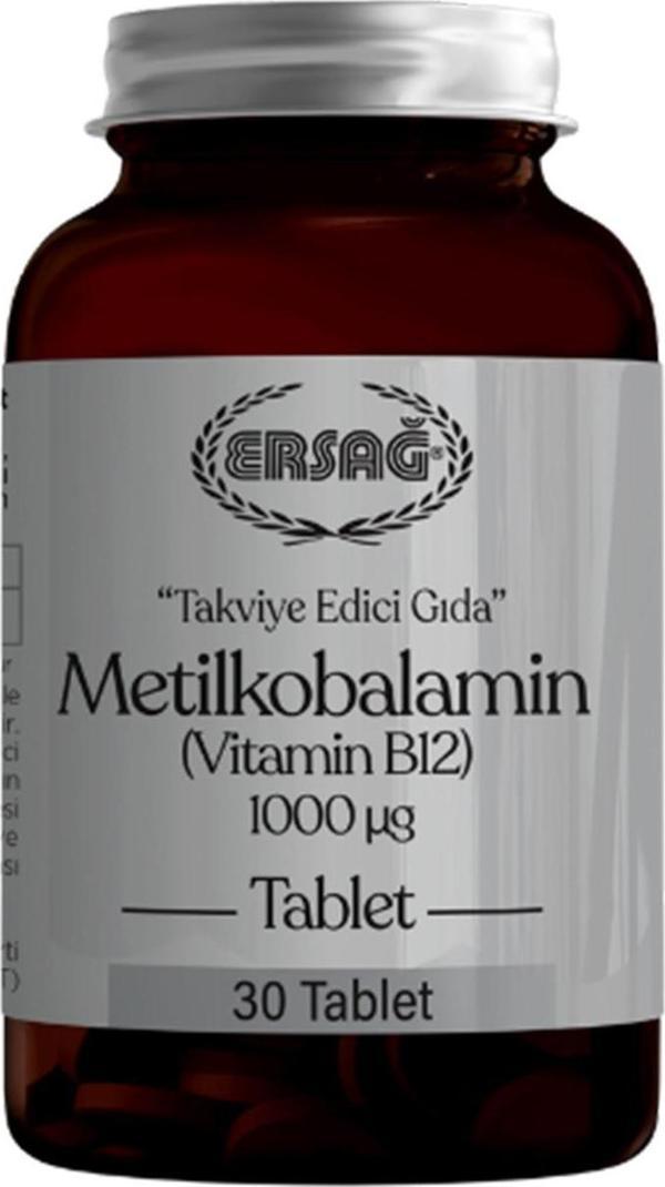 Ersağ Metilkobalamin (Vitamin B12 Tablet) Gıda Takviyesi (30 Tablet) - Image 1