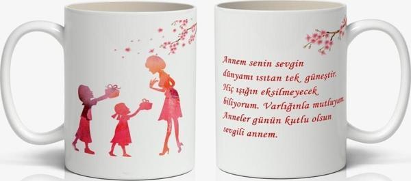 Anneler Günün Kutlu Olsun Sevgili Annem Yazılı 1 Adet Annelerin Kalbini Isıtacak Anneler Günü Hediyelik Kupa - Image 1