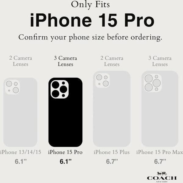 Coach Hakiki Çakıllı Deri iPhone 15 Pro Kılıfı Tea Rose iPhone 15 Pro - Image 1
