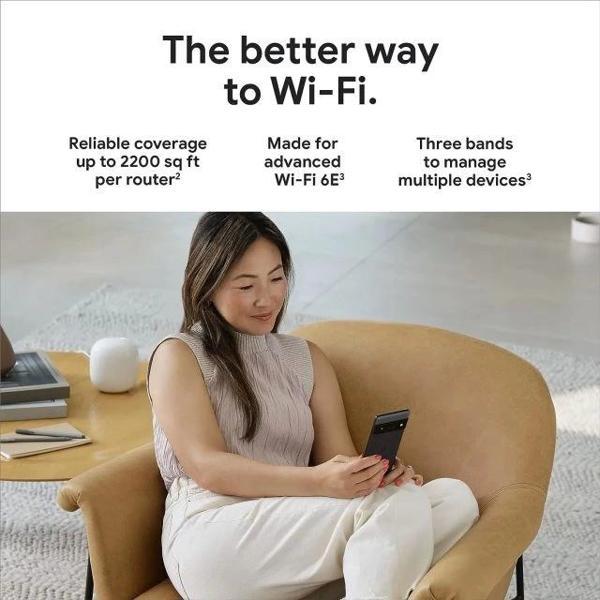 Google Nest Pro WiFi 6E Sistem 1 Paket Mavi - Image 1