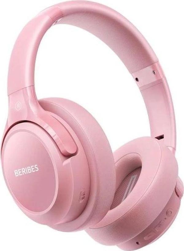 BERIBES Kulak Üstü Bluetooth Kulaklık Pembe - Image 1