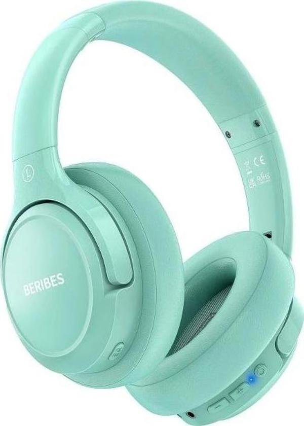 BERIBES Kulak Üstü Bluetooth Kulaklık Yeşil - Image 1