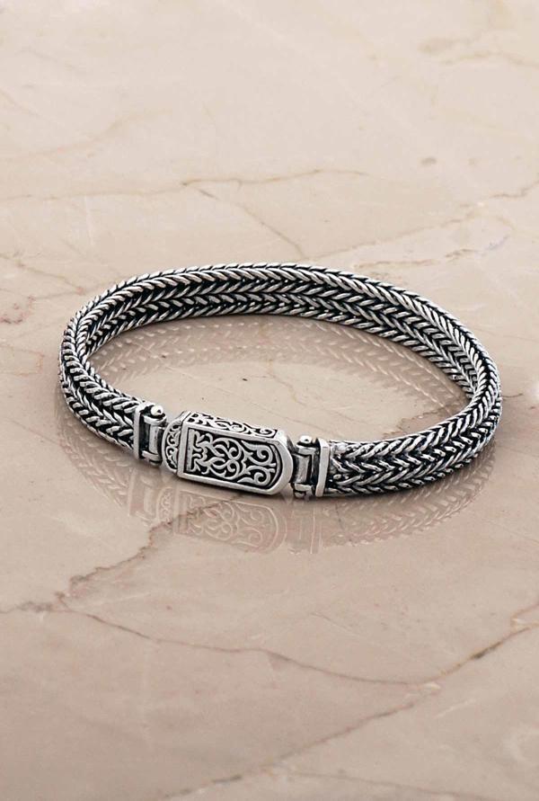 Örgü Elişi 21 Cm Gümüş Erkek Bileklik 4769 - Image 1