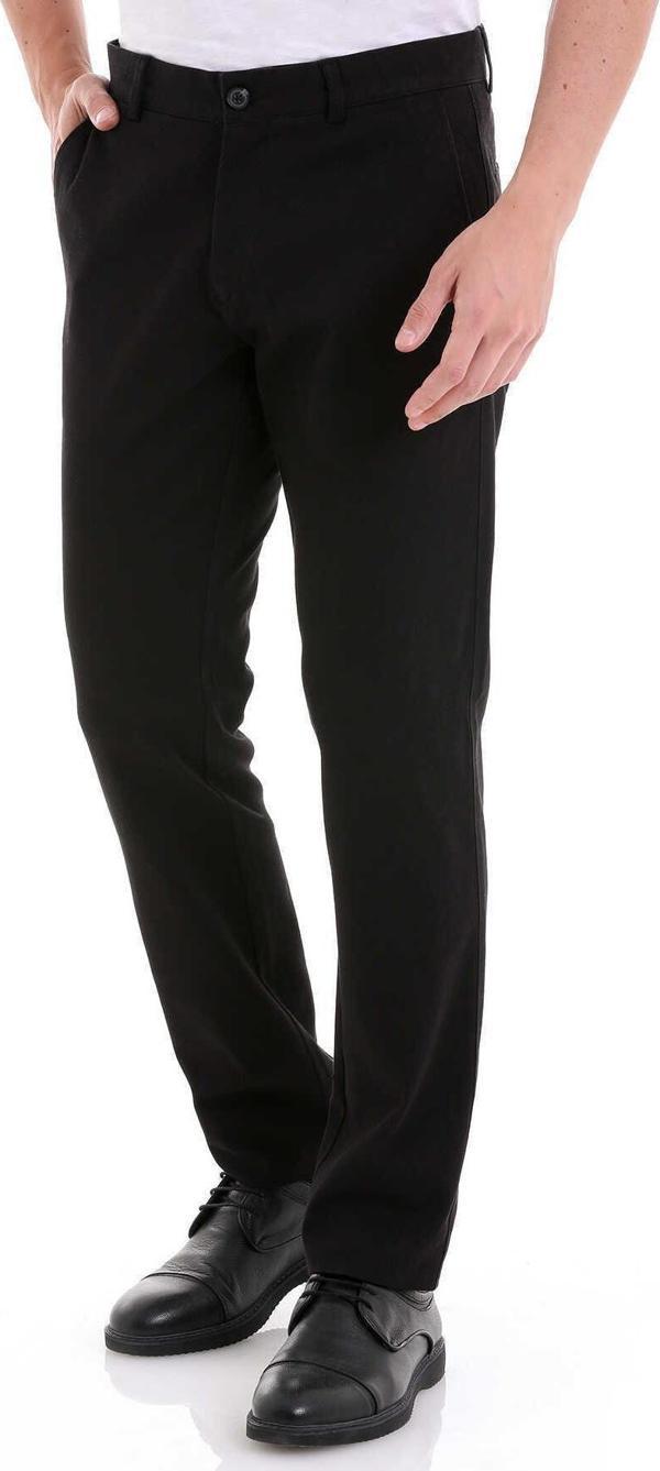 Avasar Erkek Siyah Regular Fit Keten Pantolon-7229 - Image 1