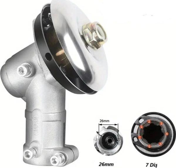 Çin Motorlu Tırpan Redüktör Dişli Gurubu 7 Diş Frezeli 26mm olan tüm modellere uyum sağlar Ferrino,P - Image 1