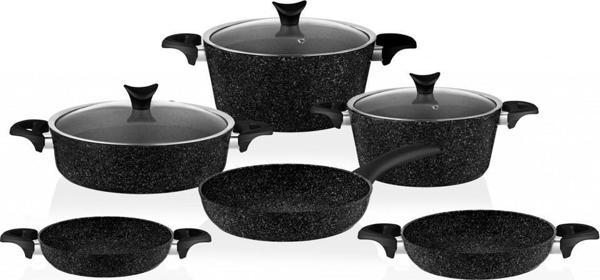 Big Granit 9 Parça Tencere Seti Siyah - Image 1