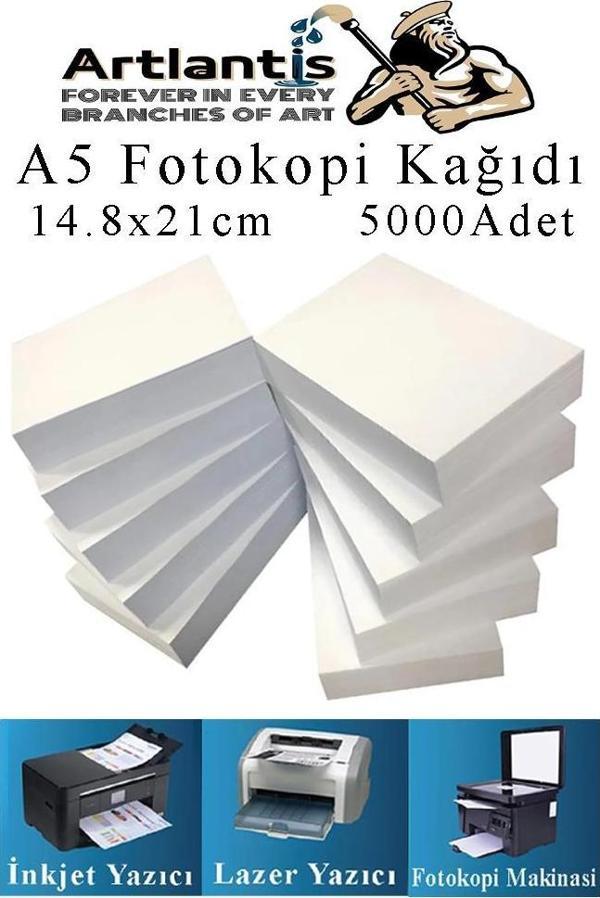 Fotokopi Kağıdı A5 80 gr 500 lü 10 Paket  Fotokopi Kağıdı Lazer İnkjet ve Fotokopi Makineleri İçin Uyumlu - Image 1