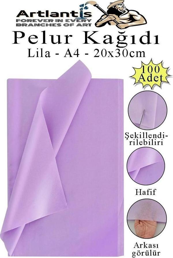 Lila Pelur Kağıdı 100 lü 1 Pkt A4 Pelur Kagıt Moda Tasarım Tekstil Hediye Pketleme Ambalaj Kağıdı Parti Doğum Günü - Image 1