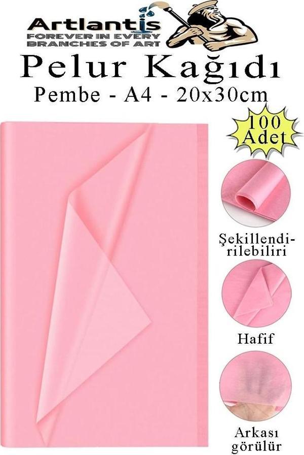 Pembe Pelur Kağıdı 100 lü 1 Paket A4 Pelur Kagıt Moda Tasarım Tekstil Hediye Paketleme Ambalaj Kağıdı Parti Doğum Günü - Image 1