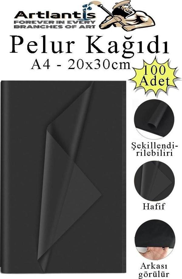 Siyah Pelur Kağıdı 100 lü 1 Paket A4 Pelur Kagıt Moda Tasarım Tekstil Hediye Paketleme Ambalaj Kağıdı Parti Doğum Günü - Image 1