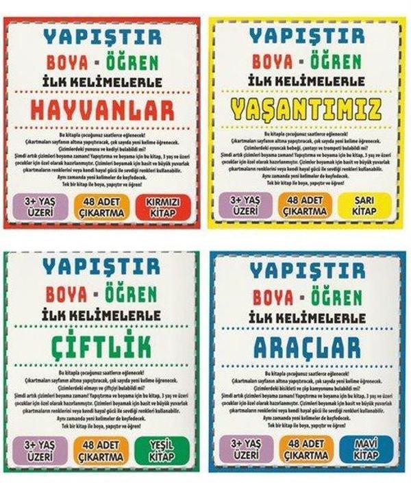 Yapıştır Boya Öğren Seti - 4 Kitap Takım - Mercan Okul - Image 1