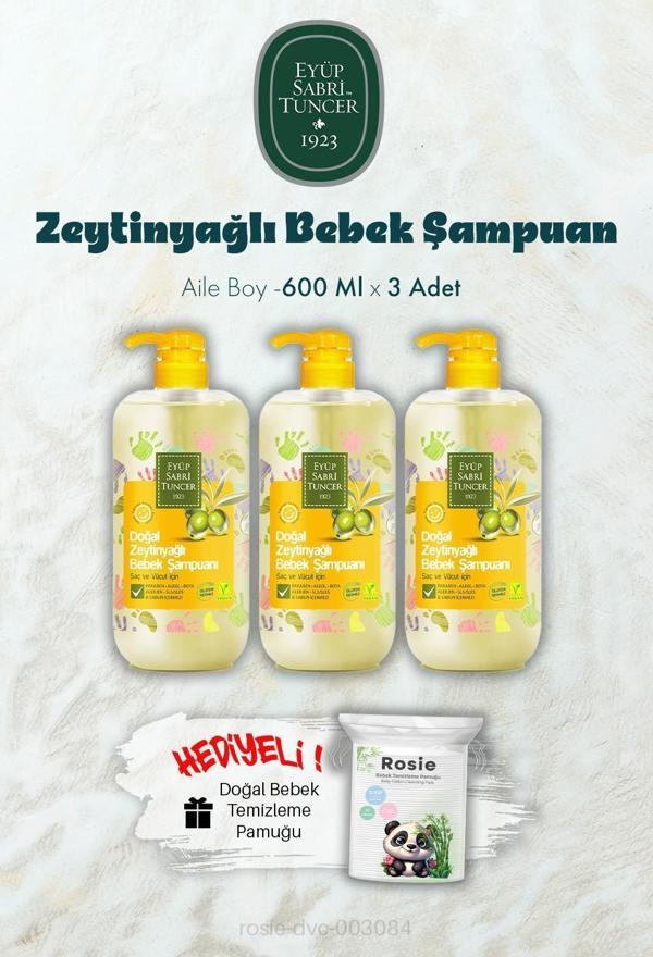 600 ML Zeytinyağlı Bebek Şampuan X 3 ve ROSIE Hediyeli - Image 1