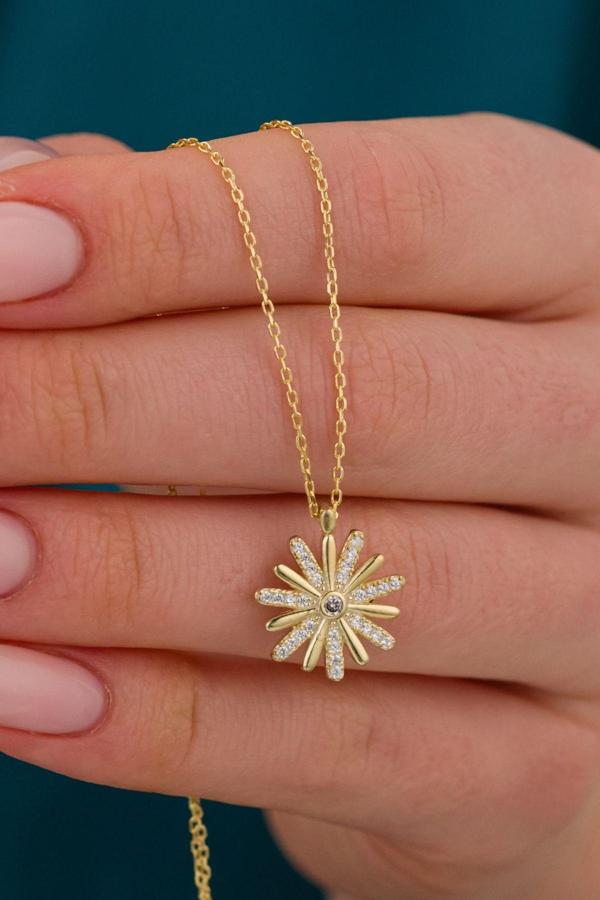 Bs Begisilver 925 Ayar Gümüş Kır Çiçeği Kolye - Image 1