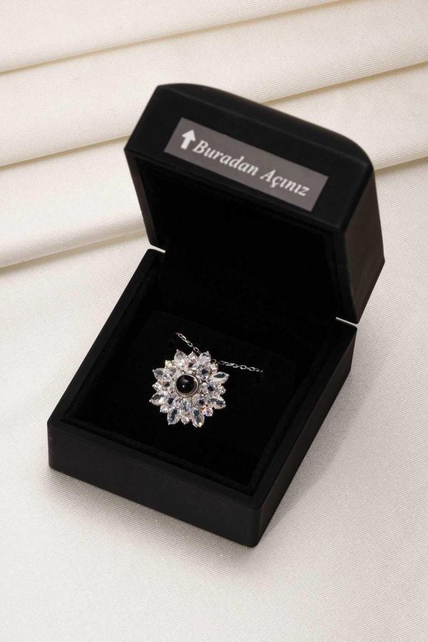 Bs Begisilver 925 Ayar Gümüş 100 Dilde Seni Seviyorum Lotus Çiçeği Kolye-Işıklı Kutuda - Image 1