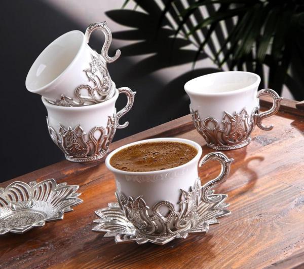 Bakır kahve fincanı seti takımı - kahve sunum seti - Image 1