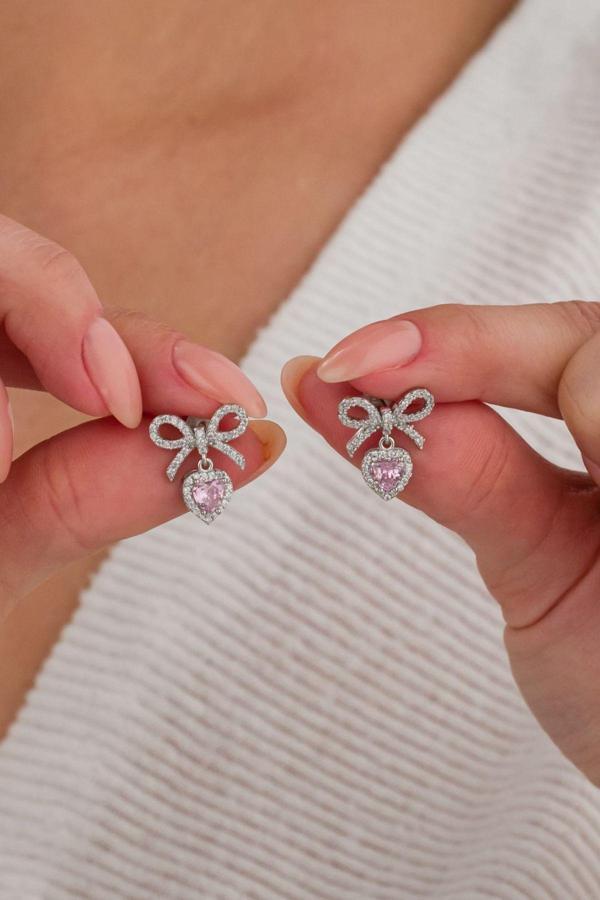 Bs Begisilver 925 Ayar Gümüş Fiyonklu Kalp Küpe - Image 1