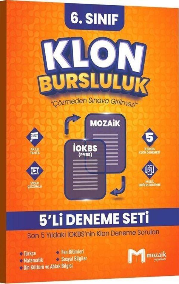 6. Sınıf Klon 5 li Deneme Seti Mozaik Yayınları - Mozaik Yayınları - Image 1