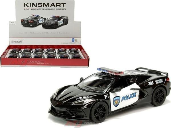 Kinsmart 1:36 Ölçek 2021 Corvette -Police-firefighter Edition - Image 1