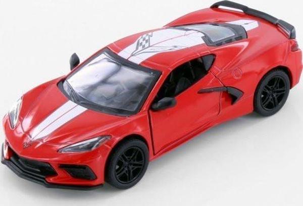 Kinsmart 2021 Chevrolet Corvette Stingray C8 Livery Edition Diecast Car Set Kırmızı - Image 1