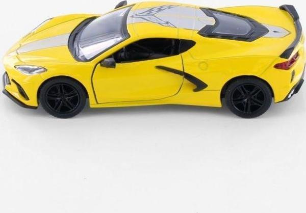Kinsmart 2021 Chevrolet Corvette Stingray C8 Livery Edition Diecast Car Set Sarı - Image 1