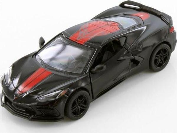 Kinsmart 2021 Chevrolet Corvette Stingray C8 Livery Edition Diecast Car Set Siyah - Image 1