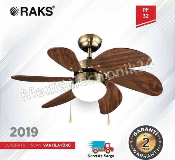 RAKS PF 32 KOYU KAHVERENGİ Tavan Vantilatörü  - Image 1