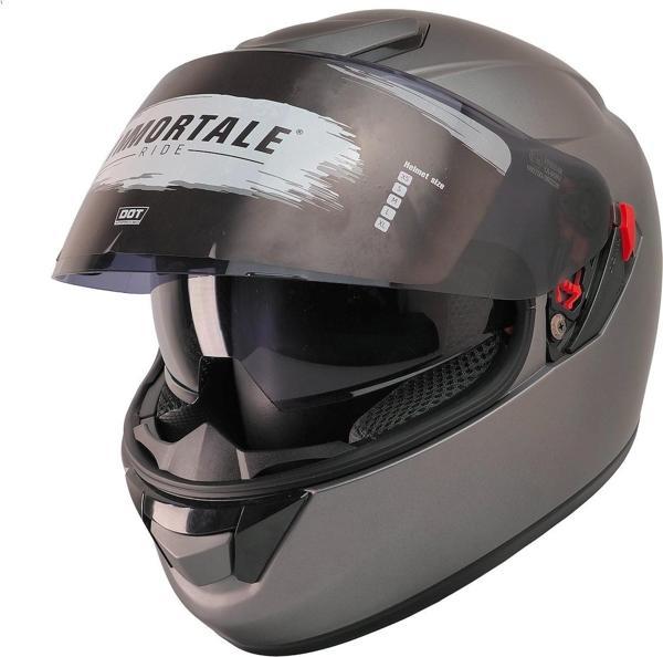 Motosiklet Kaskı CE Sertifikalı Güneş Vizörlü Full Face Titanium Kask - Image 1