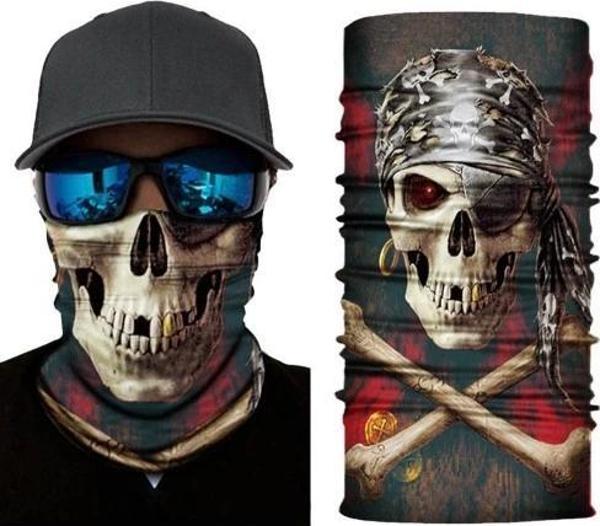 Siyah Korsan Kafatası Baskılı Buff Bandana 30x48 cm - Image 1