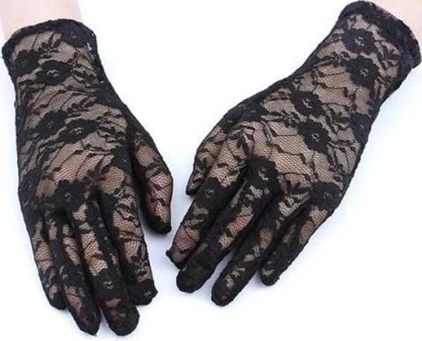 Dantel Eldiven Siyah Renk Yetişkin - Image 1
