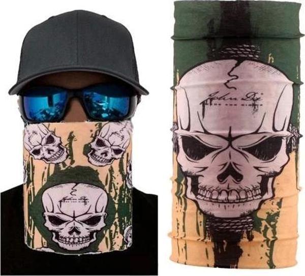 Haki Kuru Kafa Baskılı Buff Bandana 25x48 cm - Image 1
