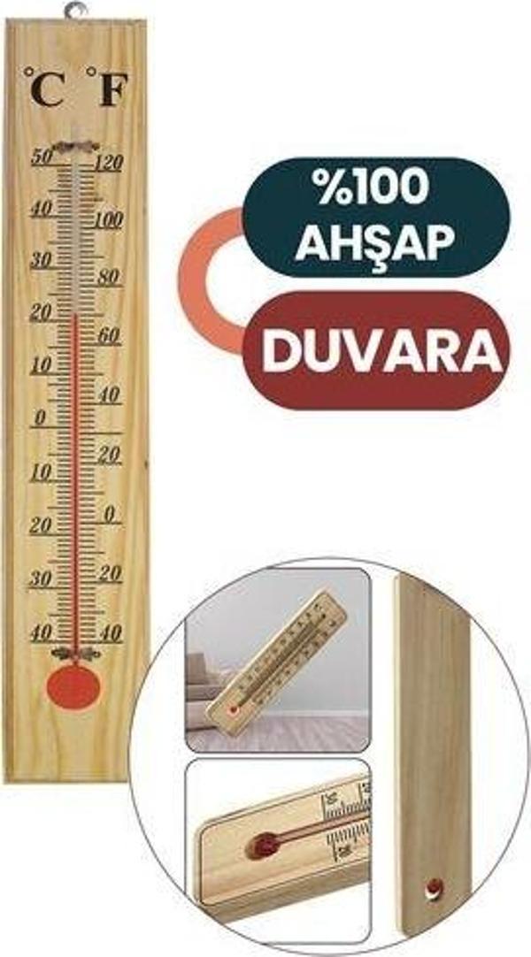 Malmsey Ahşap Duvar Termometre - Image 1