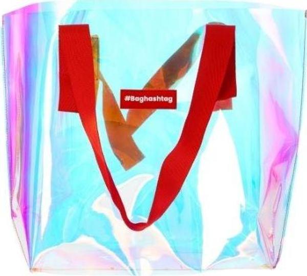 Baghashtag Şeffaf Hologram Büyük Boy Beach Plaj Çantası  - Image 1