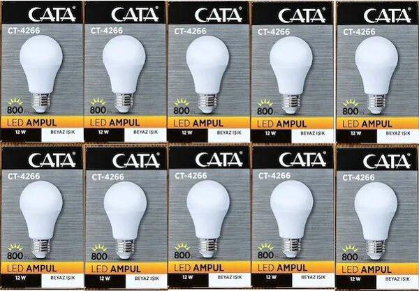 CATA 12W BEYAZ LED AMPUL-10 LU PAKET - Image 1