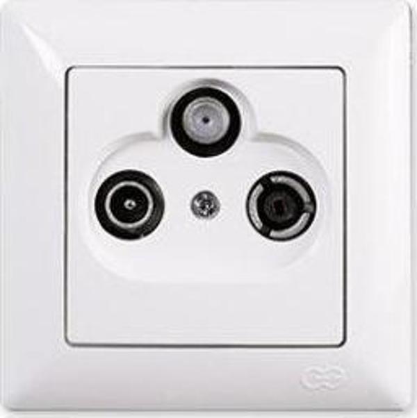 GÜNSAN VISAGE BEYAZ UYDU PRİZİ GEÇİŞLİ SAT-TV-RADYO - Image 1