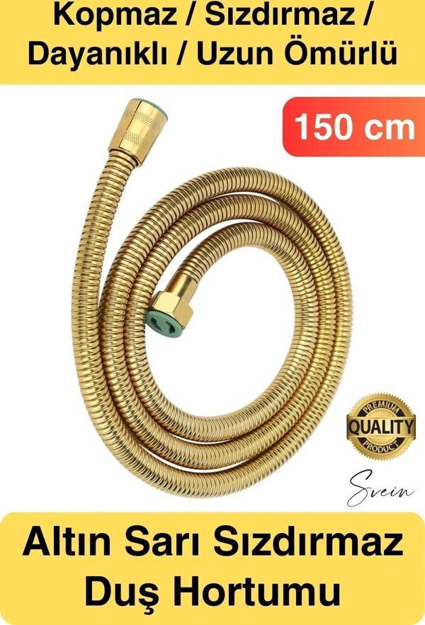 Yüksek Kalite Paslanmaz Kırılmaz Çelik Örgülü Duş Hortumu Uzayan Spiral 150 cm Büküm Önleyici - Image 1