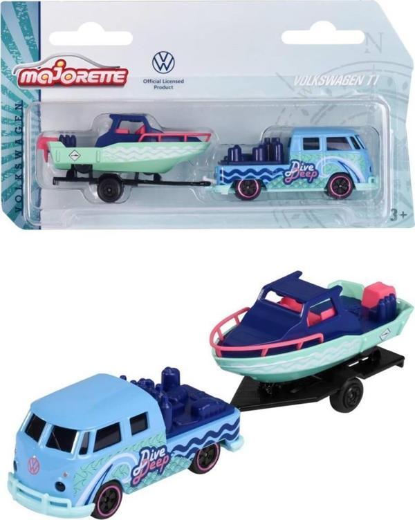 Majorette Römorklu Volkswagen The Originals  Model Arabalar - T1 Tekne 212055007 - Image 1