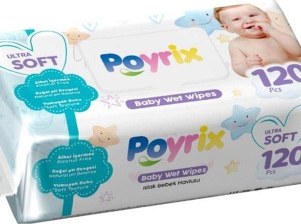 Kandilli Poyrix Ultra Soft Islak Bebek Havlusu 120 Li X 12 Adet (1440 Yaprak) - Image 1