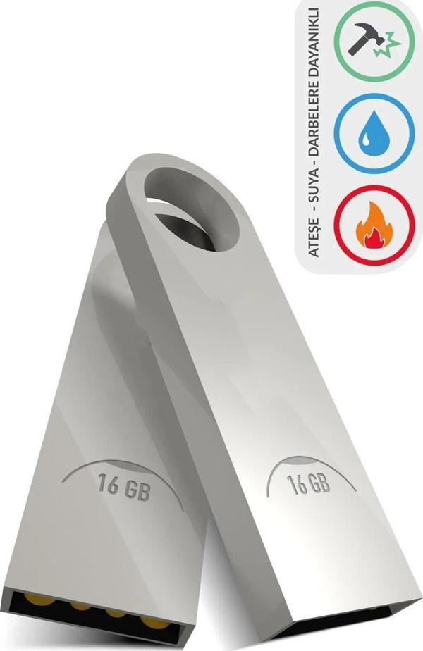 16 Gb Usb 2.0 Metal Usb Flash Bellek Veri Dosya Aktarımı Yüksek Kapasiteli Ve Hızlı Depolama - Image 1